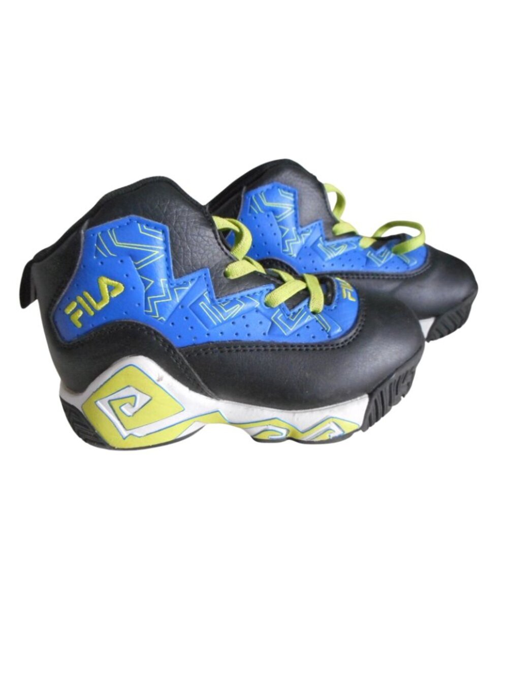 EUC Fila youth Shoes Size US 9 UK 8 EU 26 Blue black high top - Picture 4 of 6